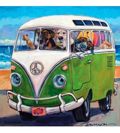 Puzzle SunsOut Van com Cachorros XXL de 500 Peças