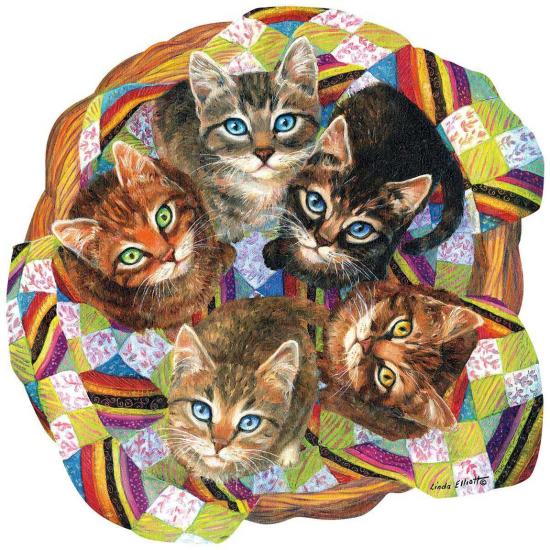 Puzzle SunsOut Gatinhos na Cesta de 750 Peças Puzzle SunsOut Gatinhos na Cesta de 750 Peças