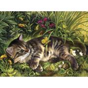 Puzzle SunsOut Gatinho Brincando no Jardim 1000 Peças