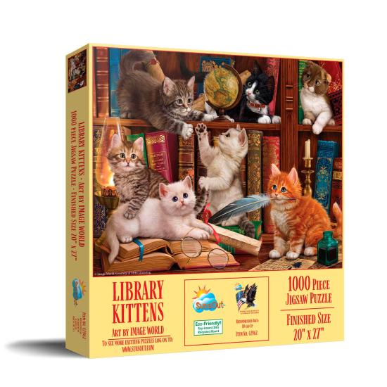 Puzzle SunsOut Gatinhos da Biblioteca de 1000 Peças