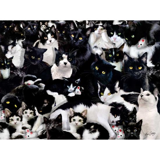 Puzzle SunsOut Gatinhos Preto e Branco 1000 Peças
