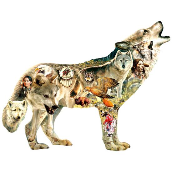 Puzzle SunsOut XXL Native American Wolf 750 peças