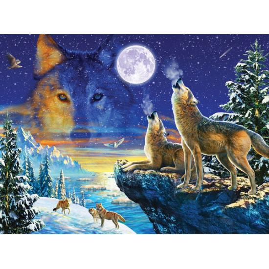Puzzle SunsOut Lobos Uivantes de 1000 peças