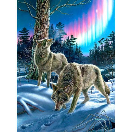 Puzzle SunsOut Lobos e Luzes de 1000 Peças Puzzle SunsOut Lobos e Luzes de 1000 Peças