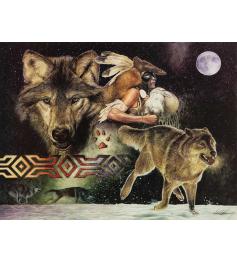 Puzzle SunsOut Lobo e Lua Arapaho XXL de 500 Peças