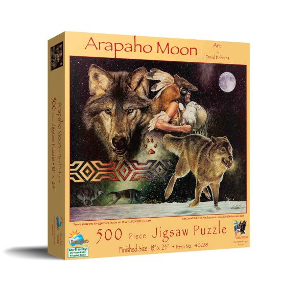 Puzzle SunsOut Lobo e Lua Arapaho XXL de 500 Peças