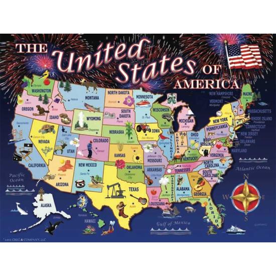 Puzzle SunsOut United States Map 1000 Peças