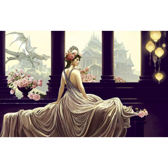 Puzzle SunsOut Panorama Princesa com Rosas XXL de 550 Pçs