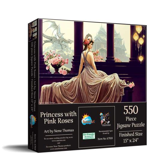 Puzzle SunsOut Panorama Princesa com Rosas XXL de 550 Pçs