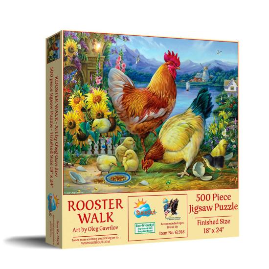 Puzzle SunsOut Caminhada do Galo XXL de 500 Peças Puzzle SunsOut Caminhada do Galo XXL de 500 Peças