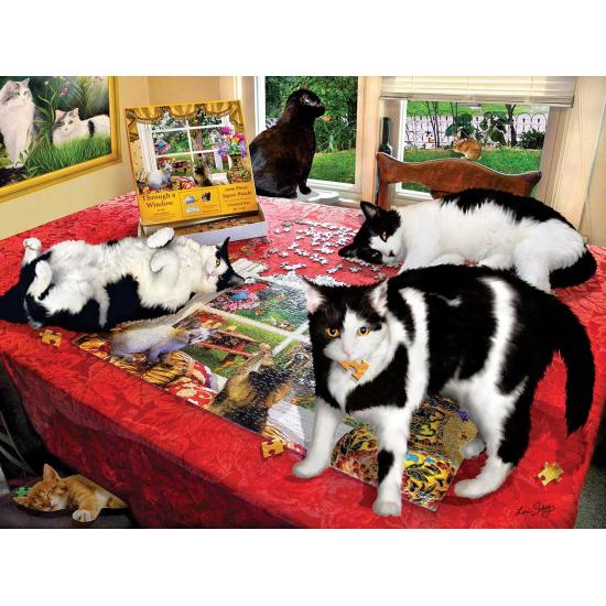 Puzzle SunsOut Quem Soltou os Gatos 1000 Peças