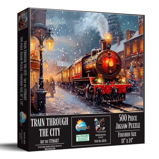 Puzzle SunsOut Treine pela Cidade XXL de 500 Peças Puzzle SunsOut Treine pela Cidade XXL de 500 Peças