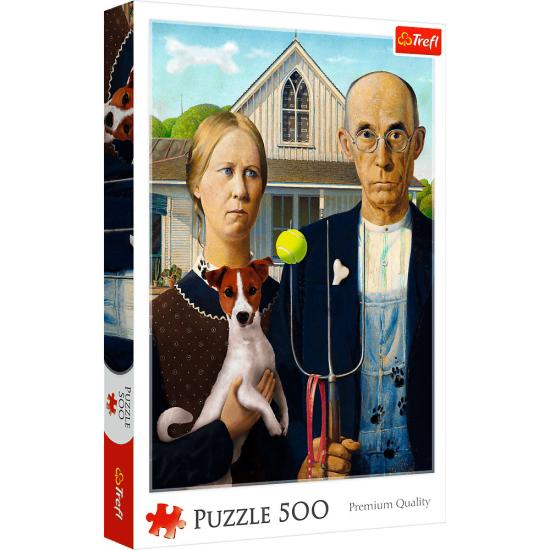 Puzzle Trefl American Gothic: Edição Cão 500 Peças