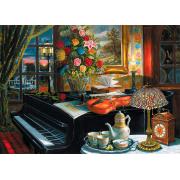 Puzzle Trefl Natureza Morta com Violino Piano e Flores de 2000