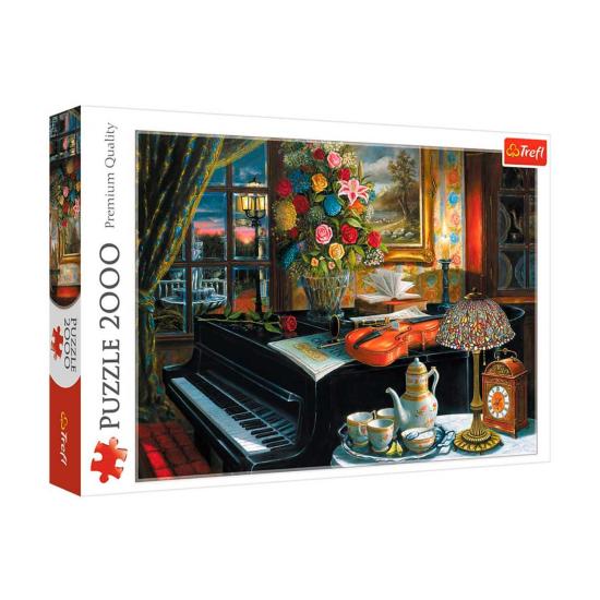 Puzzle Trefl Natureza Morta com Violino Piano e Flores de 2000