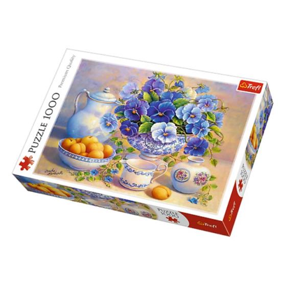 Puzzle Trefl Natureza-Morta de Flores e Damascos de 1000 Peças