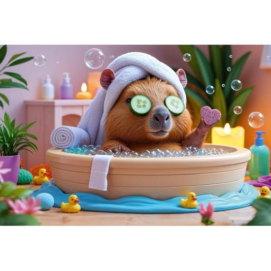 Puzzle Trefl Capivara no SPA XXL de 160 Peças