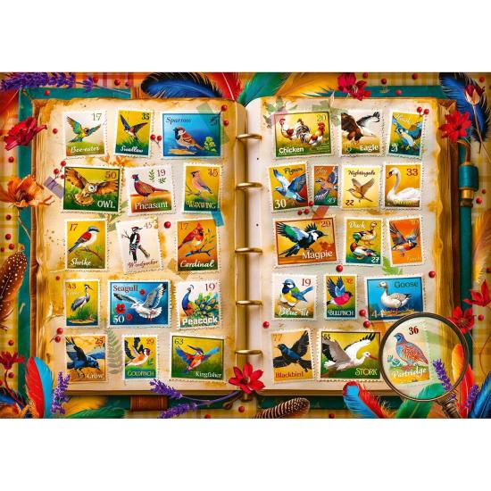 Puzzle Trefl Coleção de Selos, Atlas de Aves 1000 Peças
