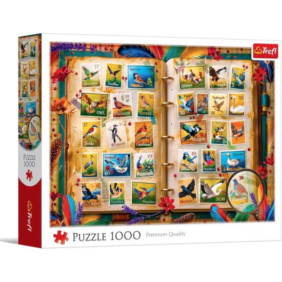 Puzzle Trefl Coleção de Selos, Atlas de Aves 1000 Peças