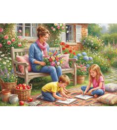 Puzzle Trefl Dia Das Mães: Família No Jardim de 1000 Peças