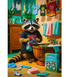 Puzzle Trefl Dia de Lavandaria do Guaxinim 1000 Peças