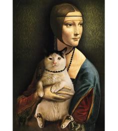 Puzzle Trefl Senhora com um Gato de 1000 Peças