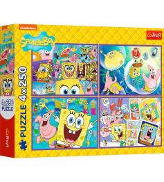 Puzzle Trefl O Mundo Maluco Do Bob Esponja XXL de 4x250 Peças