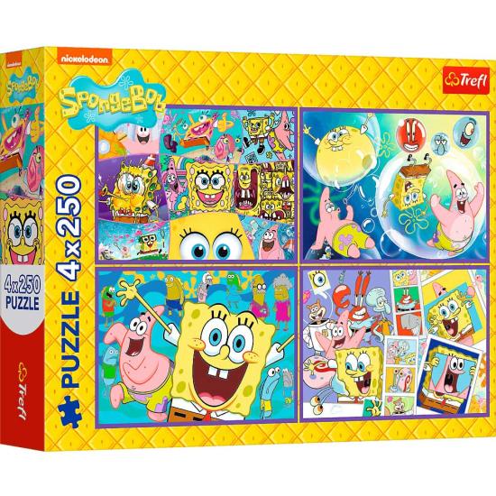 Puzzle Trefl O Mundo Maluco Do Bob Esponja XXL de 4x250 Peças