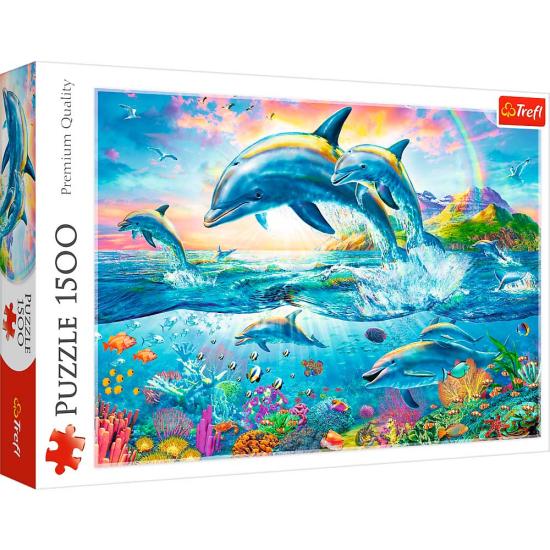 Puzzle Trefl Família dos Golfinhos de 1500 Peças