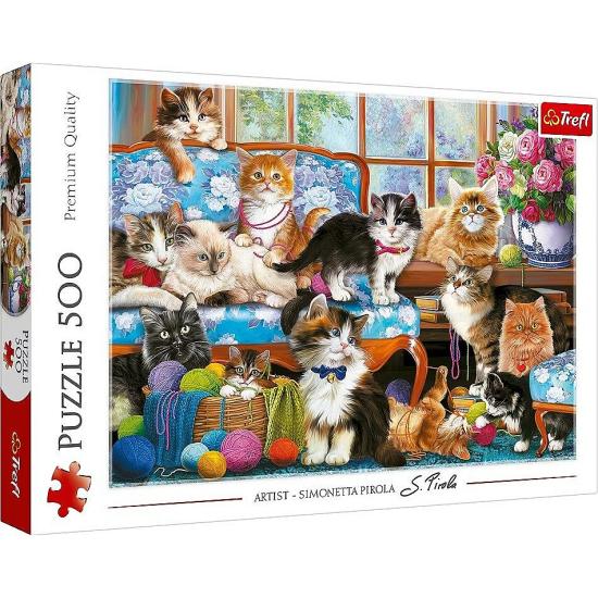 Puzzle Trefl Família de Gatos de 500 Peças Puzzle Trefl Família de Gatos de 500 Peças