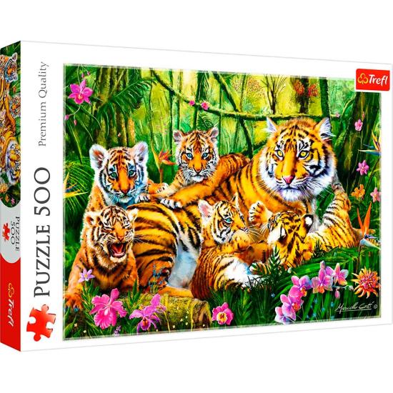 Puzzle Trefl Família de Tigres de 500 Peças
