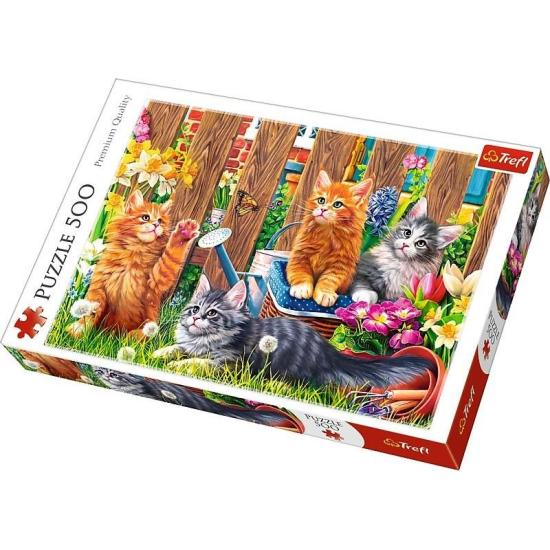 Puzzle Trefl Gatinhos no Jardim de 500 Peças Puzzle Trefl Gatinhos no Jardim de 500 Peças