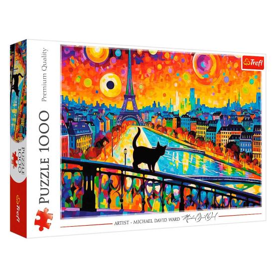 Puzzle Trefl Gato em Paris de 1000 Peças Puzzle Trefl Gato em Paris de 1000 Peças