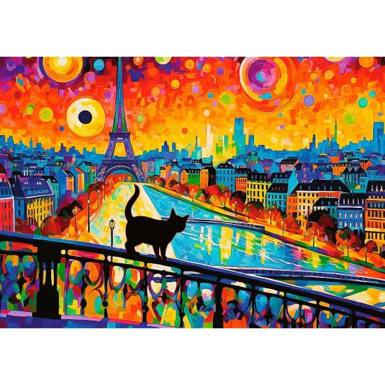 Puzzle Trefl Gato em Paris de 1000 Peças Puzzle Trefl Gato em Paris de 1000 Peças