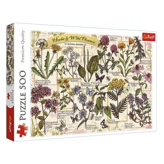Puzzle Trefl Herbário: Ervas Medicinais de 500 Peças
