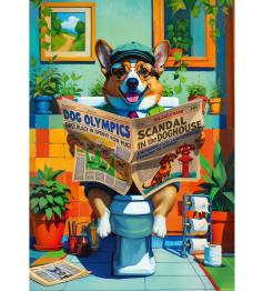 Puzzle Trefl Hora de Casa de Banho do Corgi 1000 Peças