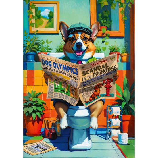 Puzzle Trefl Hora de Casa de Banho do Corgi 1000 Peças