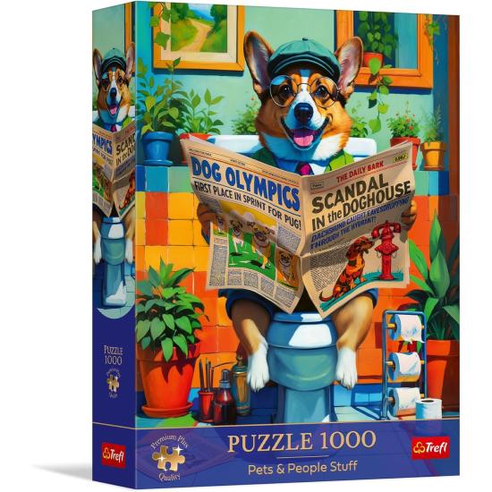 Puzzle Trefl Hora de Casa de Banho do Corgi 1000 Peças