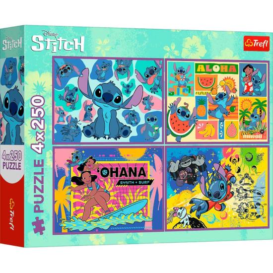Puzzle Trefl Stitch Incrível XXL de 4x250 Peças
