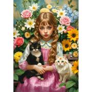 Puzzle Trefl A Rapariga com os Gatos 1000 Peças