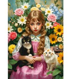 Puzzle Trefl A Rapariga com os Gatos 1000 Peças