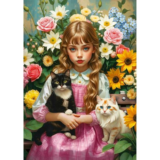 Puzzle Trefl A Rapariga com os Gatos 1000 Peças