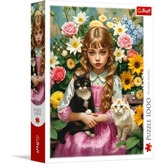 Puzzle Trefl A Rapariga com os Gatos 1000 Peças