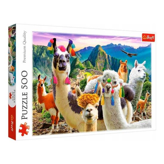 Puzzle Trefl Lhamas em Machu Picchu de 500 peças