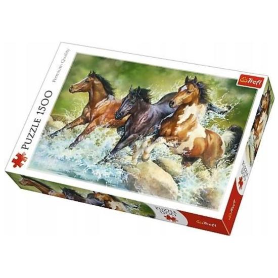 Puzzle Trefl Os Três Cavalos Selvagens de 1500 Peças