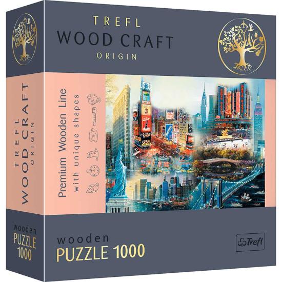 Puzzle Trefl Madeira Colagem de Nueva York de 1000 peças