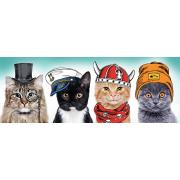 Puzzle Trefl Panorama Equipe Gatos Fofos de 500 peças