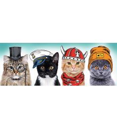 Puzzle Trefl Panorama Equipe Gatos Fofos de 500 peças