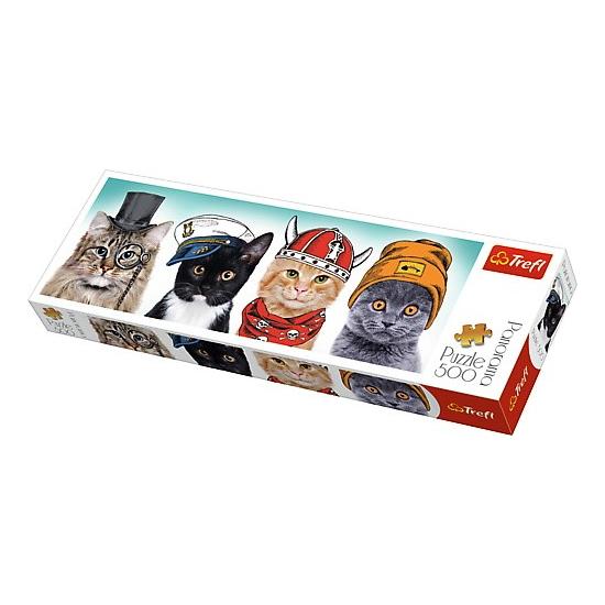 Puzzle Trefl Panorama Equipe Gatos Fofos de 500 peças Puzzle Trefl Panorama Equipe Gatos Fofos de 500 peças