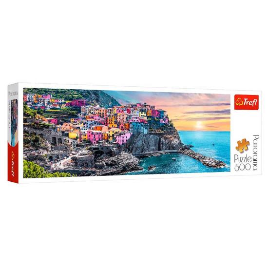 Puzzle Trefl Panorama Vernazza ao pôr do Sol de 500 Pçs